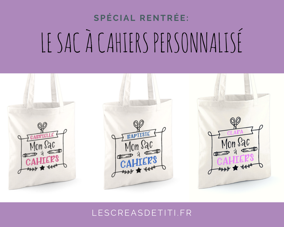 sacs a cahiers personnalisés